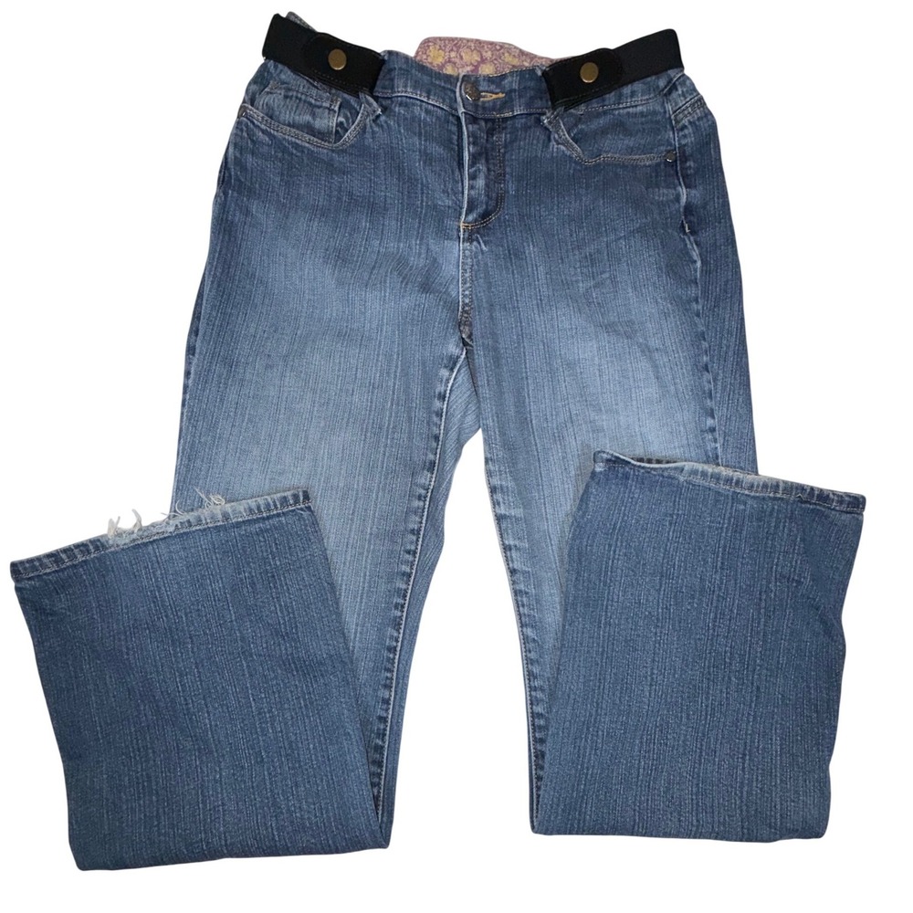 A.J. Jeans Womens 6 Short Straight Leg Medium Wash‎ Stretch Denim 26.5